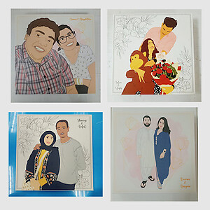 Gift Set-Custom Illustrated Portrait on 10
